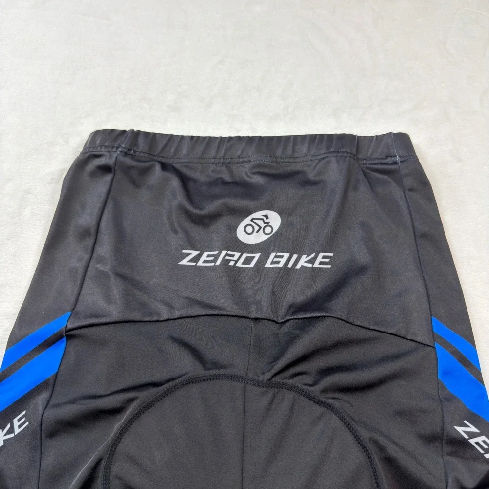 Zero Bike Padded Cycling Shorts Mens Large Black Blue Gel Padded‎ Good Condition